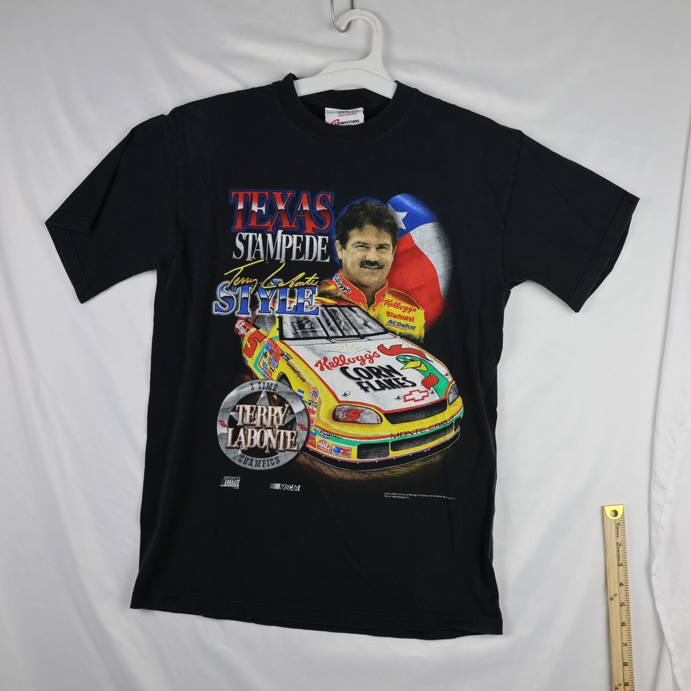 Vintage Terry Labonte NASCAR Shirt Mens Medium Texas Stampede 1998 90s Racing Te